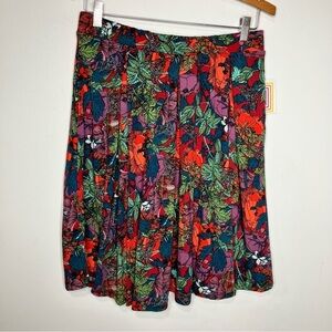 Lularoe Madison‎ skirt with bright poppies design size large